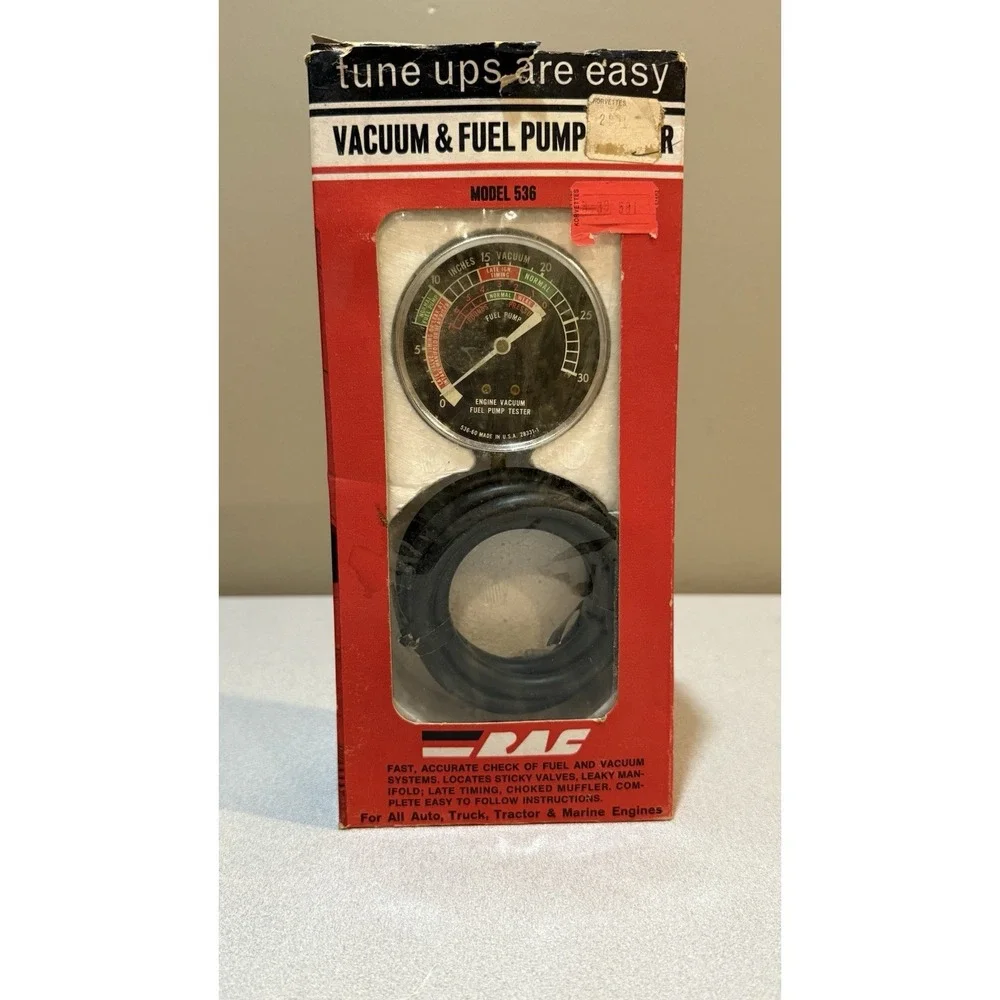Vintage R.A.C. Vacuum And Fuel Pump Tester For Auto, Truck, Tractor, And Marine - Picture 1 of 10